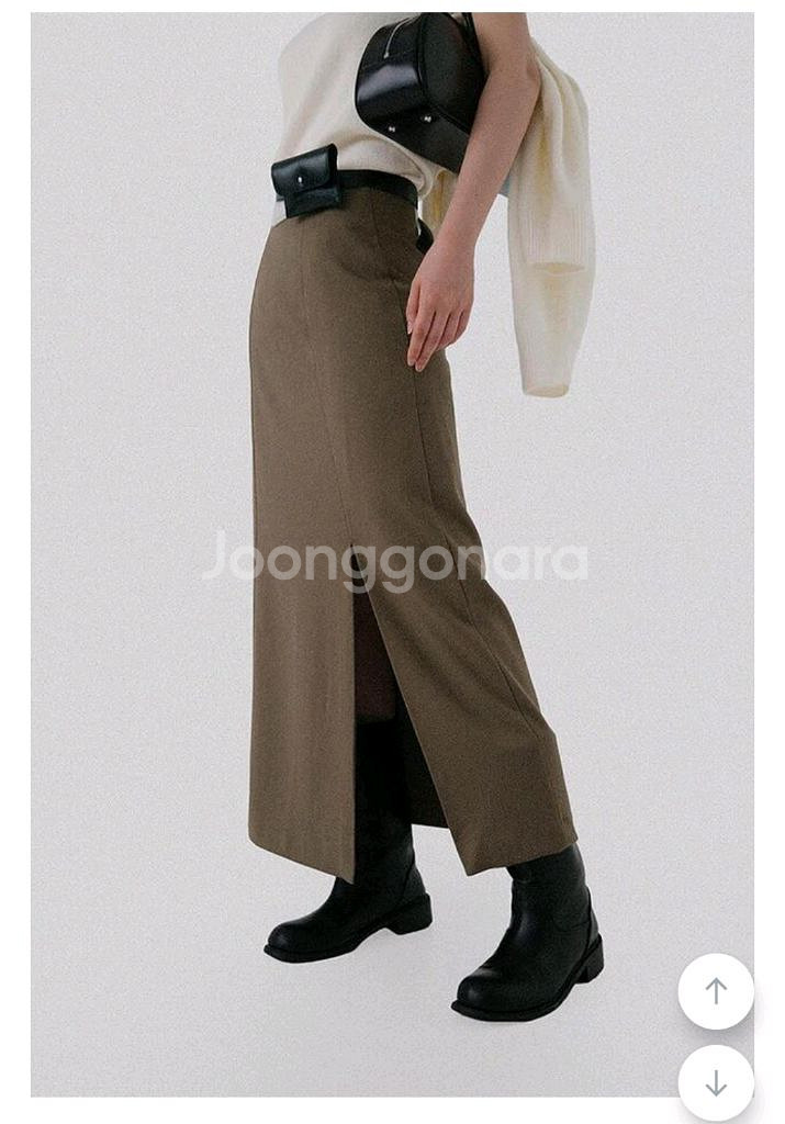어텀 보그 슬릿 롱 스커트 베이지 S--0