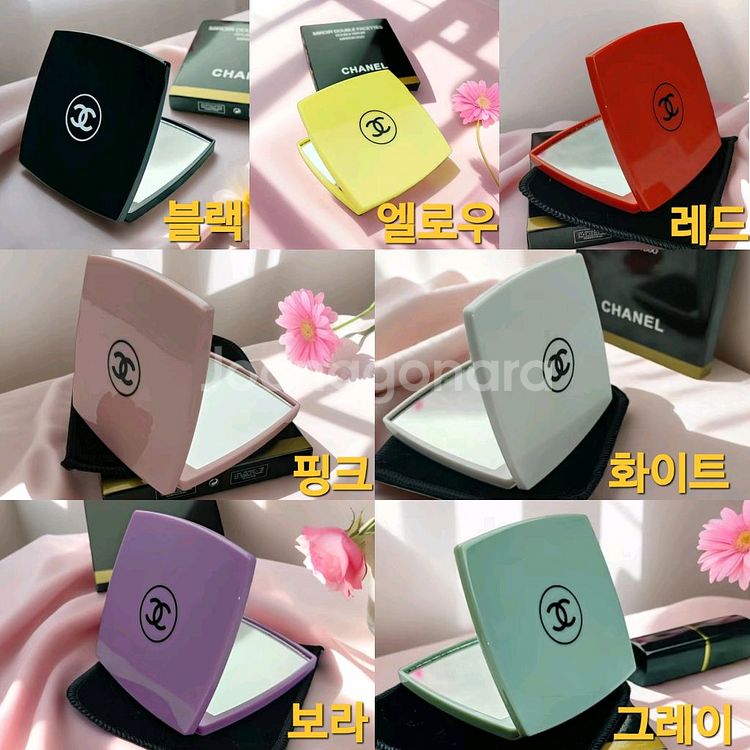 메이크업 보정용 접이식 양면 손거울 7컬러 선택가능--5