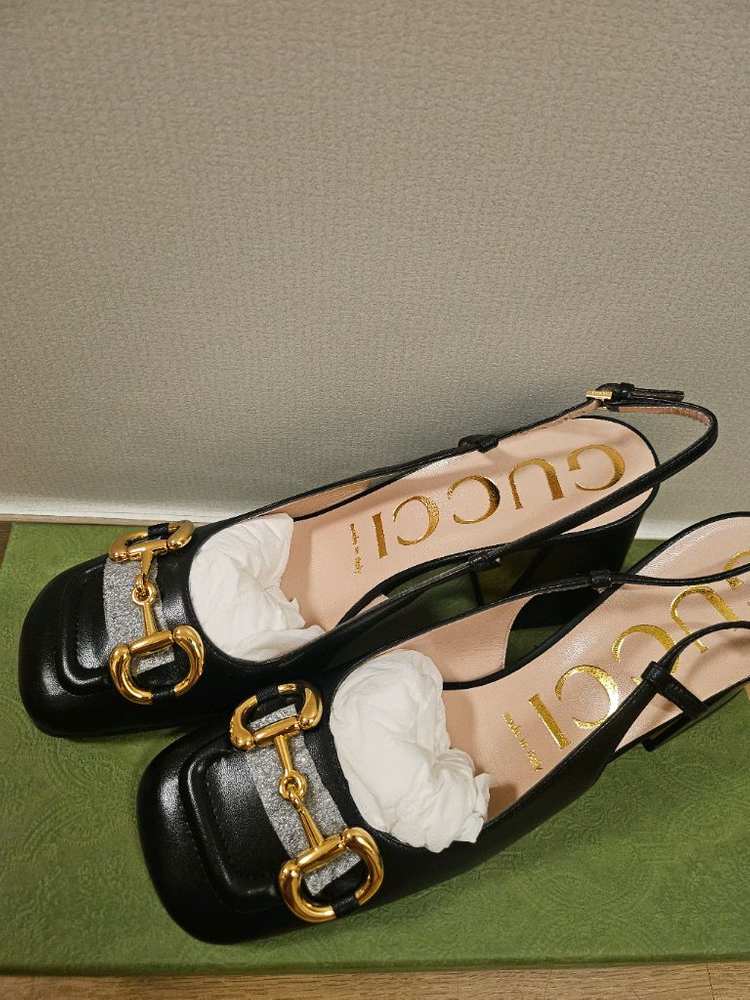 구찌 홀스빗 미드힐 블랙 37.5 새상품--1