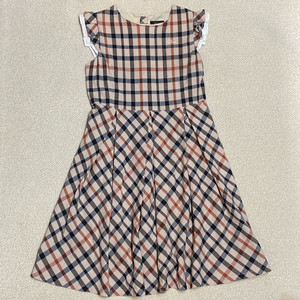 (정품) 닥스 키즈 하운드체크 프릴 반팔 원피스 150