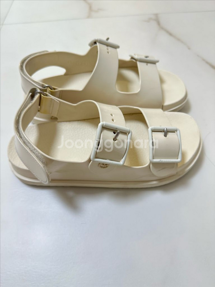 구찌 미니 더블 G 샌들 오프화이트 러버 235~240--3