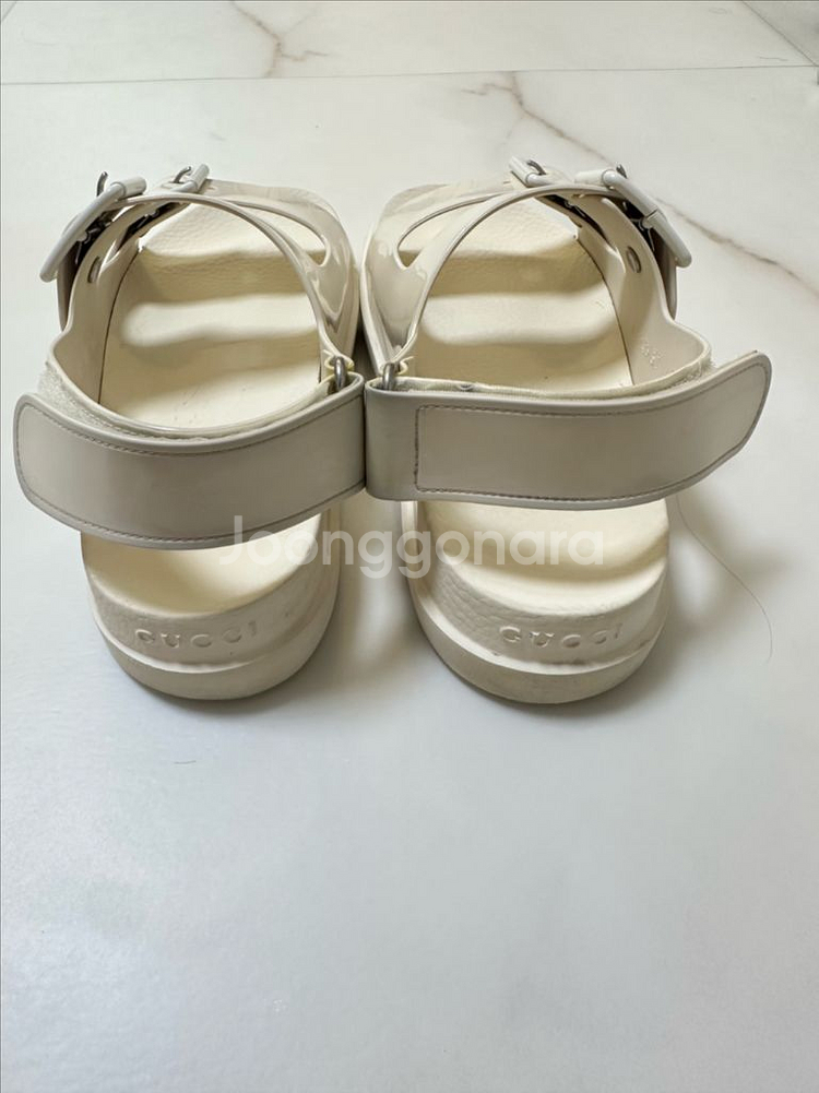 구찌 미니 더블 G 샌들 오프화이트 러버 235~240--5