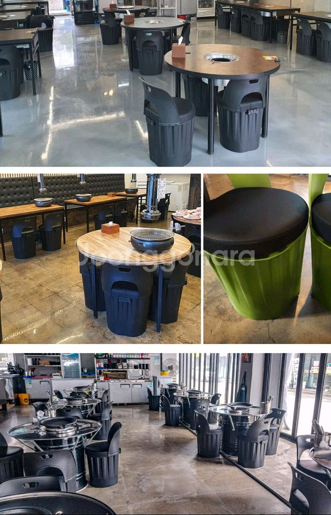 [최저가]스툴 원형 깡통 드럼통 고깃집 수납 식탁 의자--6