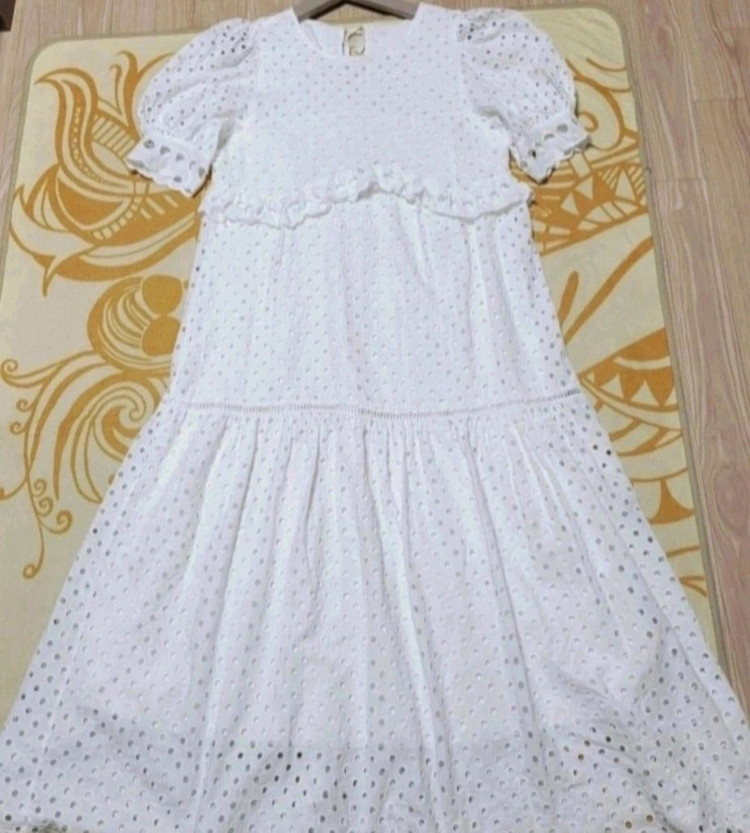 (새상품)55~66 펀칭 레이스 롱원피스 이미지