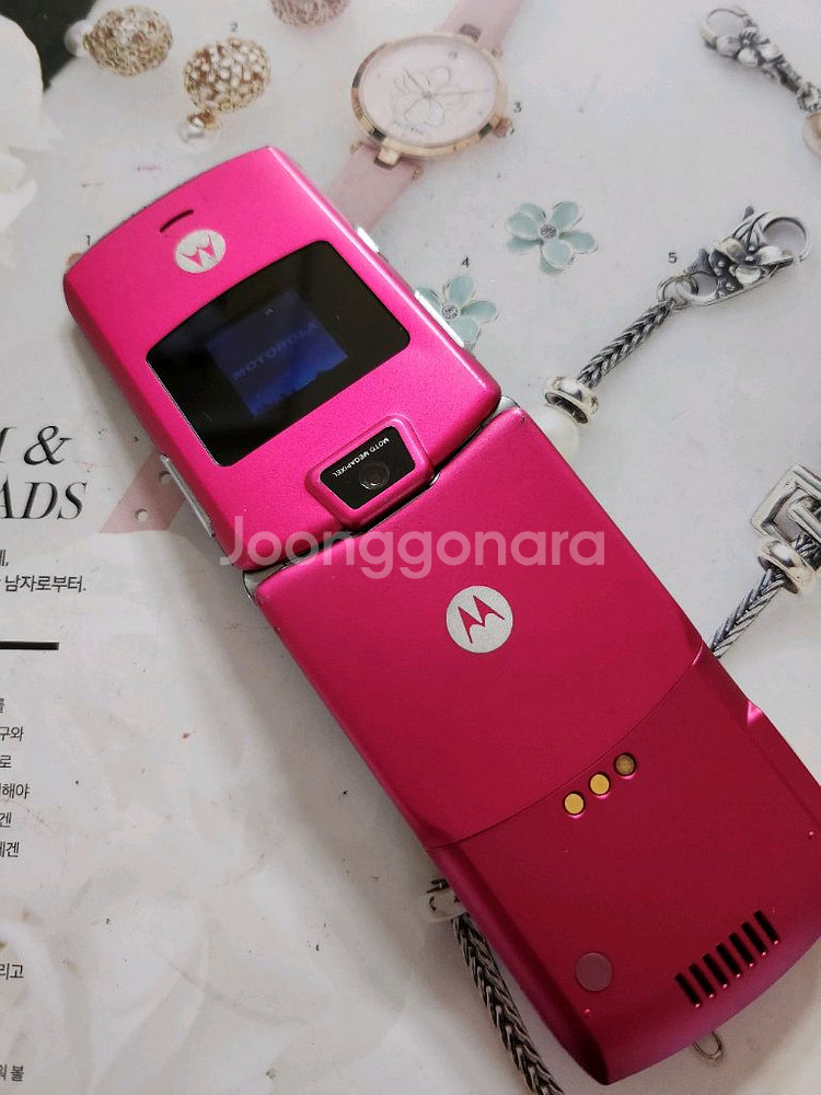 올드폰 모토로라 레이저 ms500 핫 핑크 인스타 인기--5