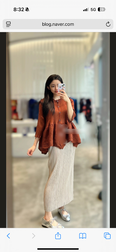 미 이세이미야케 바운스 시스루 크레페--2