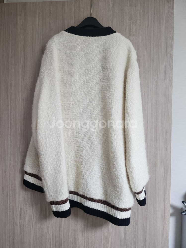 타임 컬러라인 부클 가디건--3