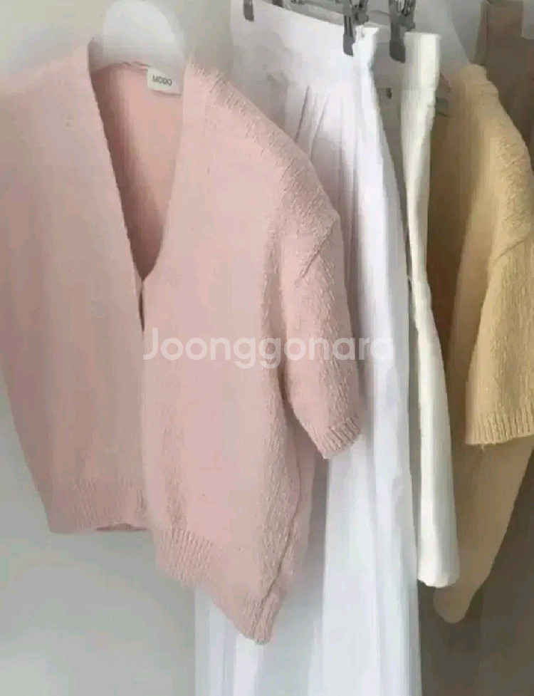 모도마켓 핑크코튼가디건. 리본빛.르플레인.온트--1