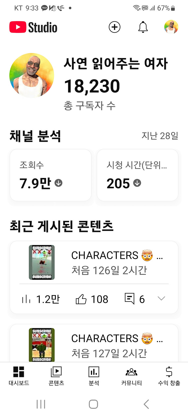 18230명 유튜브 채널 2차 수창 시간 거의 채워짐.--3