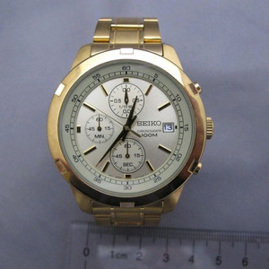 [정품] SEIKO 금장 쿼츠 크로노그래프 실버 다이얼