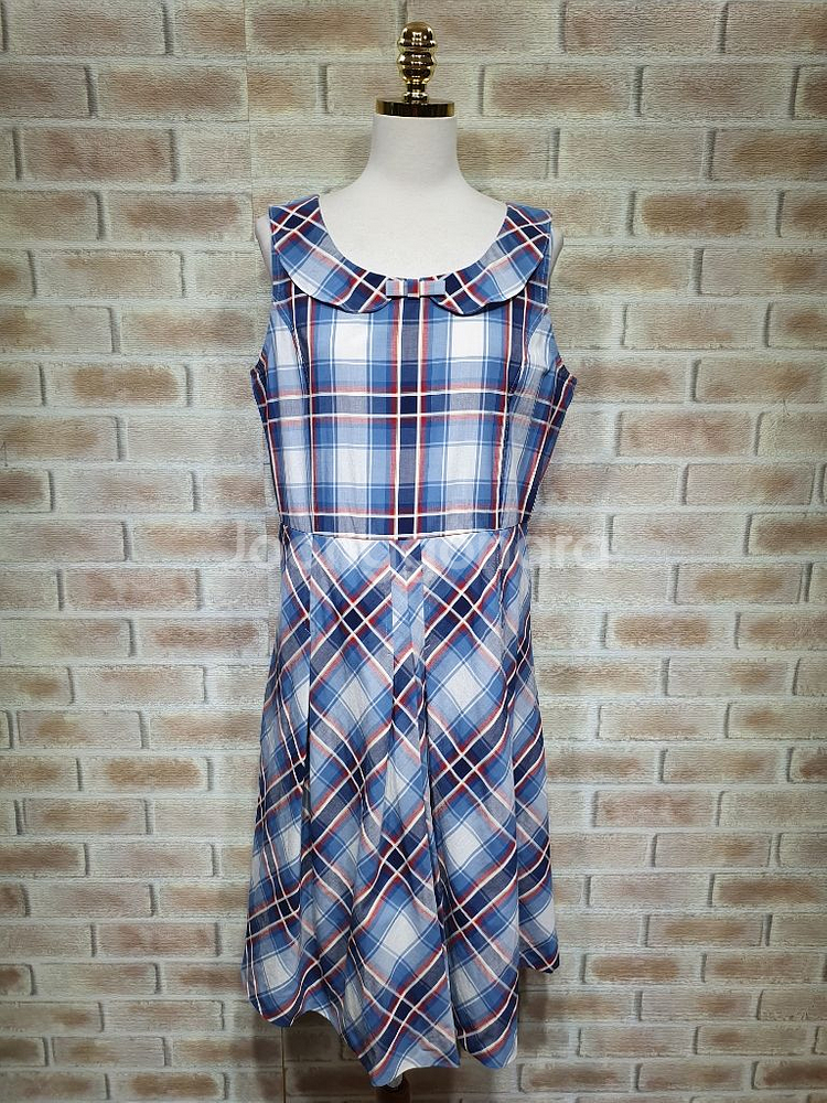 택부착 BCBG 정품 339,000 블루체크 원피스66--0