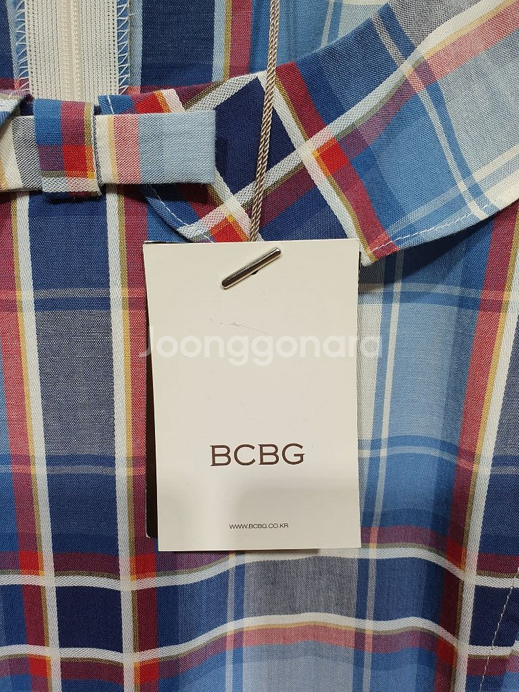 택부착 BCBG 정품 339,000 블루체크 원피스66--1