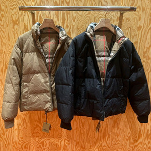 버버리 IVER 여성 리버시블 양면 체크 패딩 점퍼