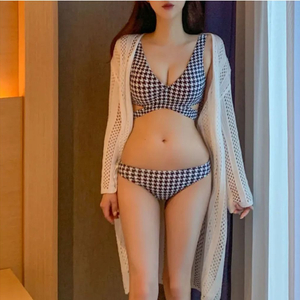 하운드 체크 비키니 수영복