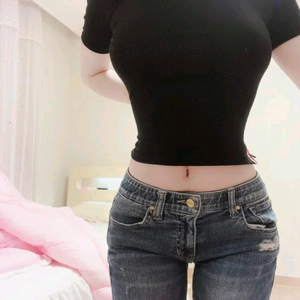 중고 여성 검정티셔츠 스키니청바지 일괄세트