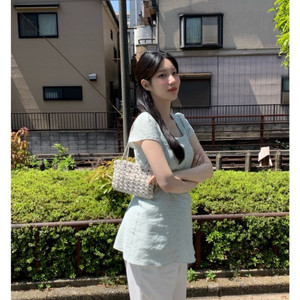 라무어 크레페원피스 민트 숏기장