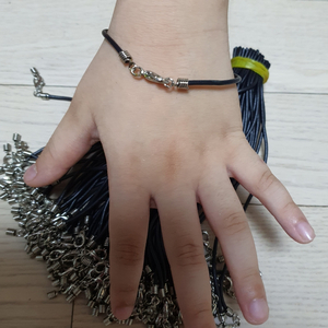 블랙 2미리 가죽 팔찌줄 100개 일괄