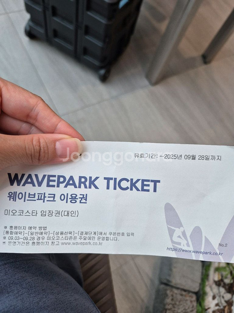 웨이브파크 성인용 티켓 1장--0