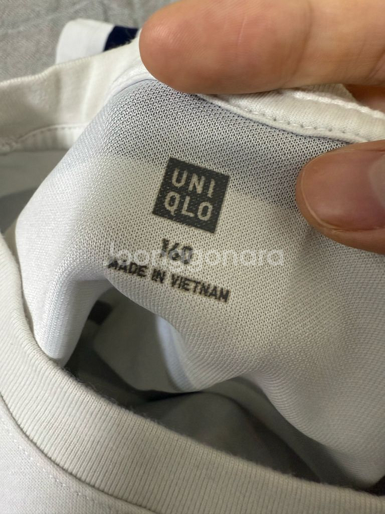 유니클로 Airism 코튼 스트라이프 크루넥T--1