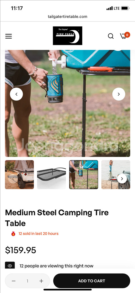 Tailgater 테일게이터 타이어 테이블--2