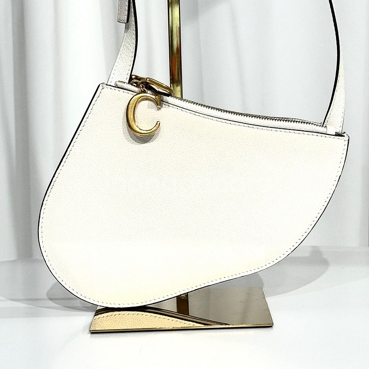 [정품]디올 3단 새들 트리오 크로스백 화이트--1