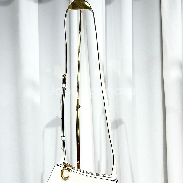 [정품]디올 3단 새들 트리오 크로스백 화이트--5