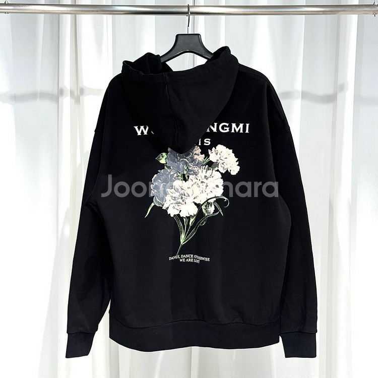 [48사이즈]우영미 플라워 백로고 후드티--0