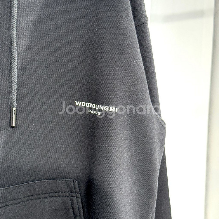 [48사이즈]우영미 플라워 백로고 후드티--8