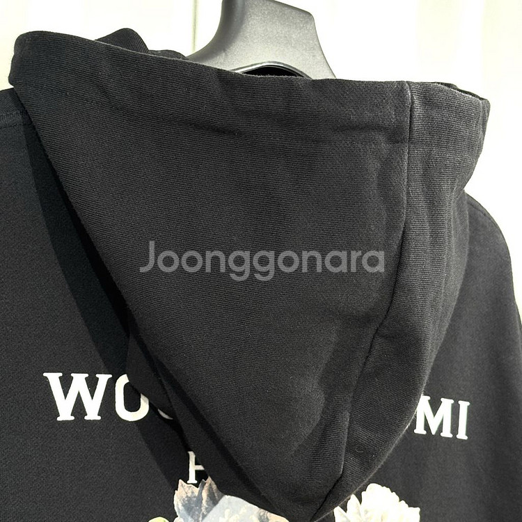 [48사이즈]우영미 플라워 백로고 후드티--4