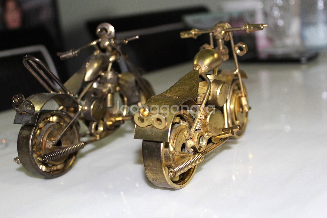 오토바이 2종 모형 고급 황동 동상--3