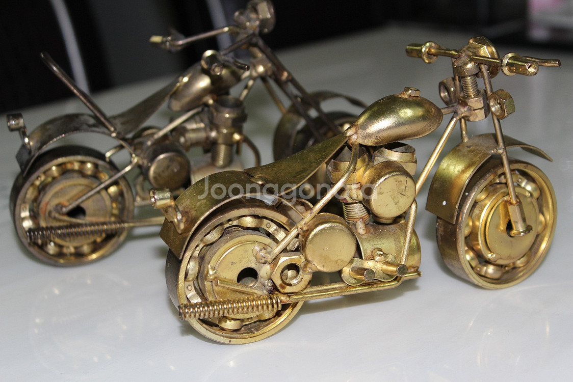 오토바이 2종 모형 고급 황동 동상--4