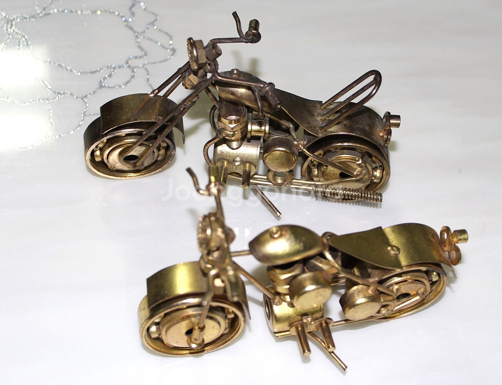 오토바이 2종 모형 고급 황동 동상--2