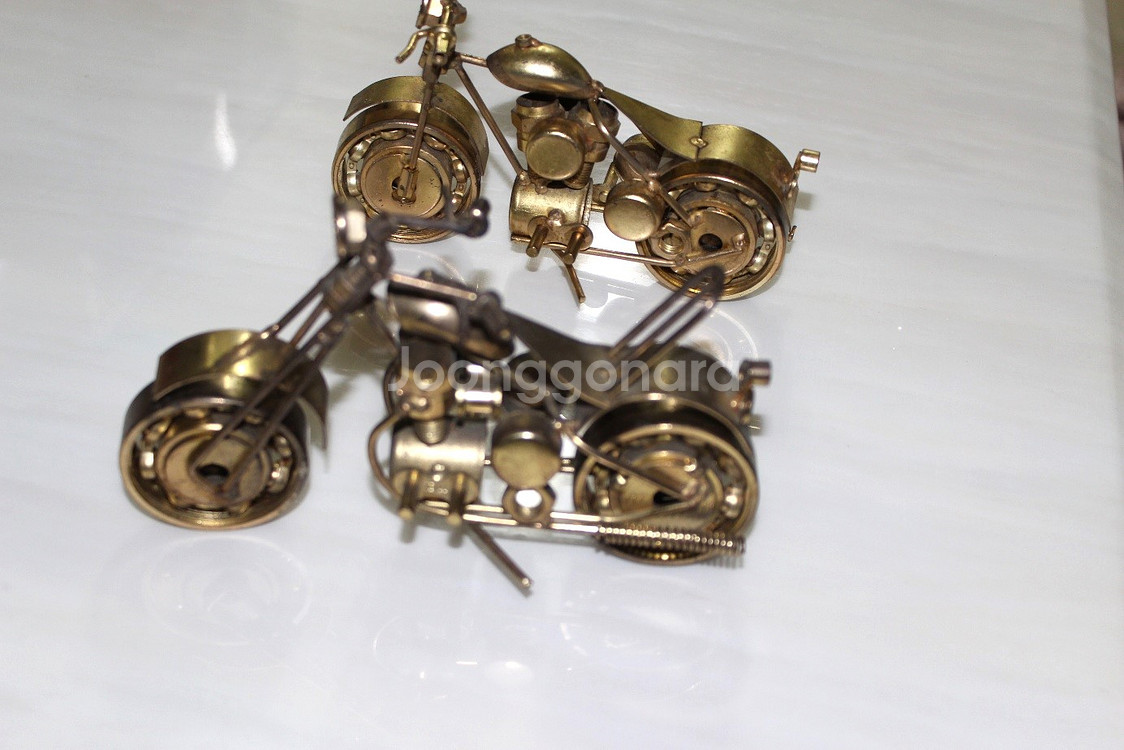 오토바이 2종 모형 고급 황동 동상--6