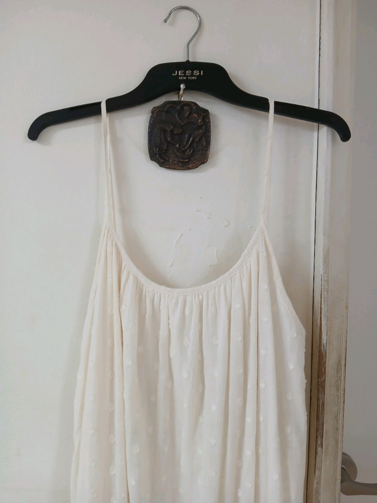 아이보리 롱 뷔스티에 레이어드 끈 나시 원피스 이미지