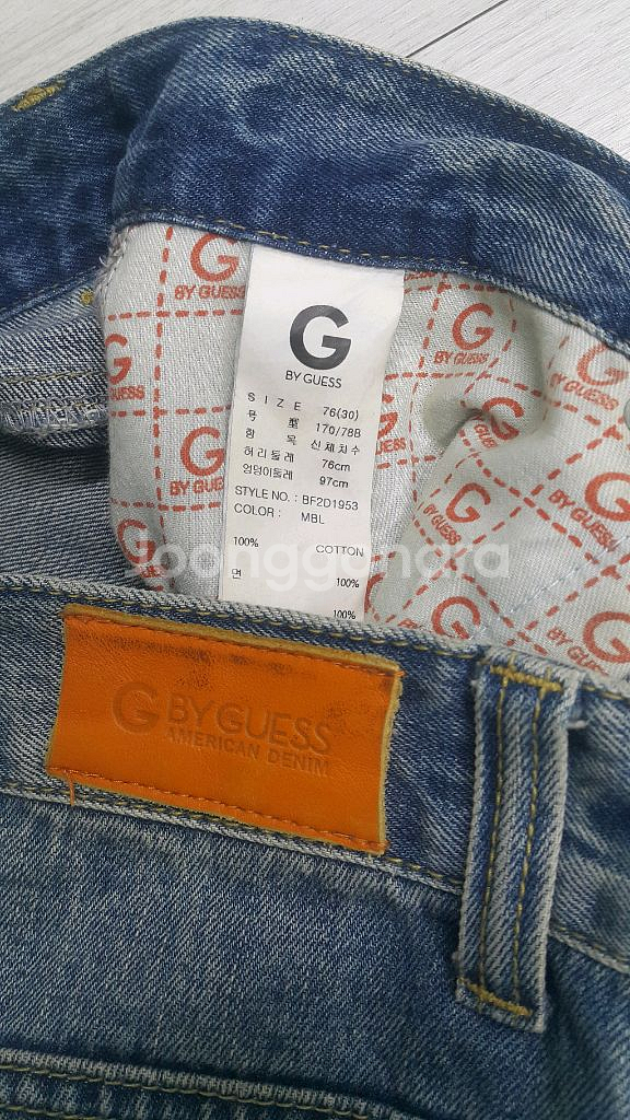 GUESS 금장(정품) 청반바지 32인치(No.621)--5