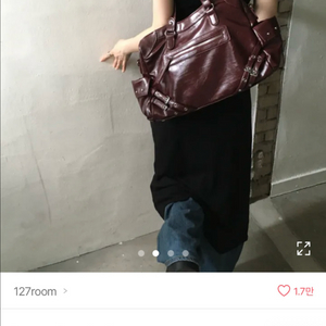 와인레드 레더 숄더백