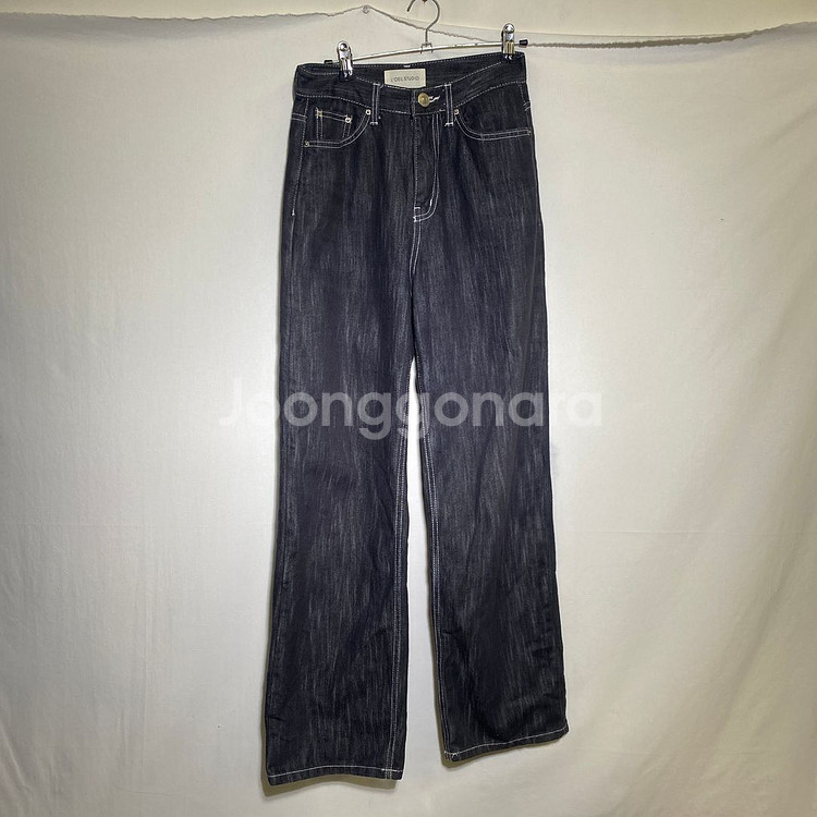 S-M)로에일 하이라이즈 생지 데님 청바지--1
