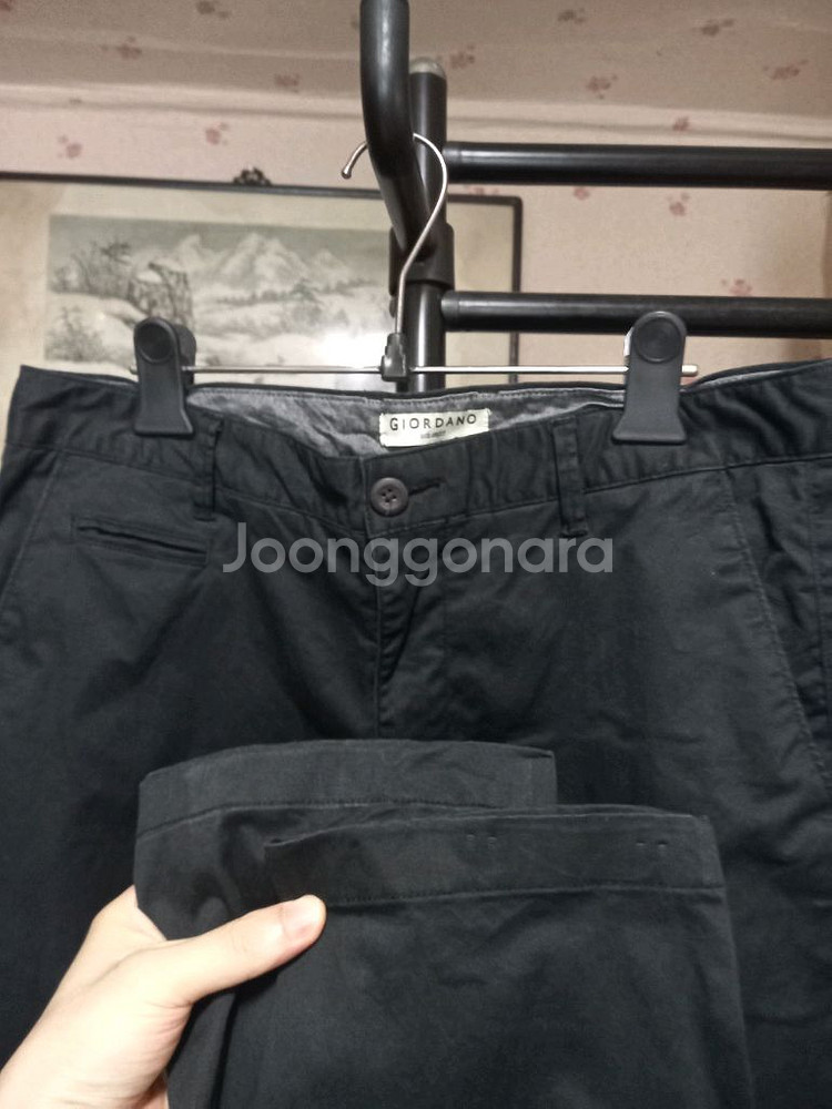 [지오다노]치노 면바지 블랙컬러 32사이즈--6