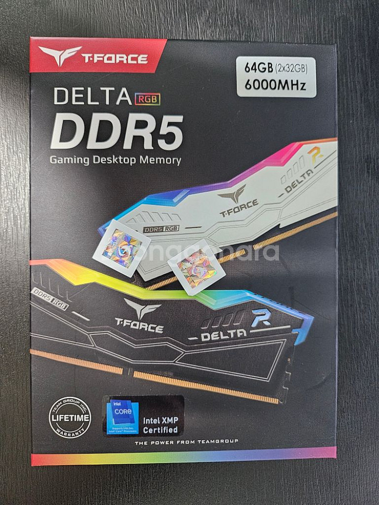 (미개봉) T-Force DDR5 화이트 RGB 64G--0