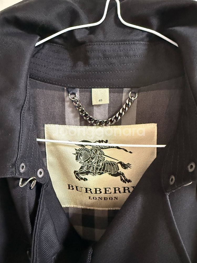 버버리 트렌치 코트 (블랙, 사이즈 48, 미들렝스)--2