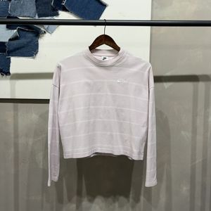 (85) 나이키 여성 스트릿 연핑크 딸기우유 크롭맨투맨