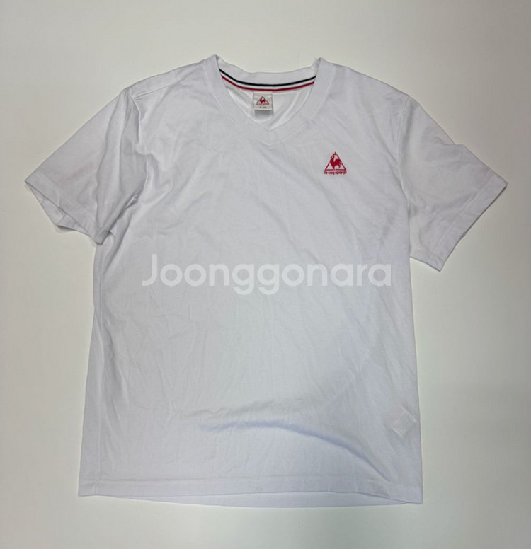르꼬끄 스포르티브 기능성 화이트 반팔 티셔츠 XL--0