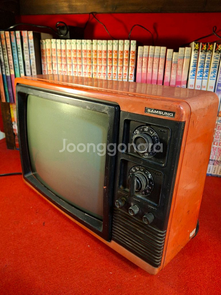 빈티지 빨강 삼성전자 TV--0