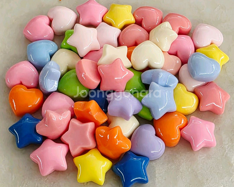 파츠 미니 별과하트 10색 50개 일괄--0