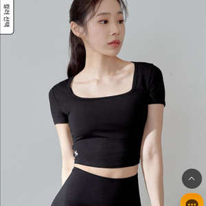 젝시믹스 반팔m(젤라 인텐션 스퀘어 크롭탑 블랙)