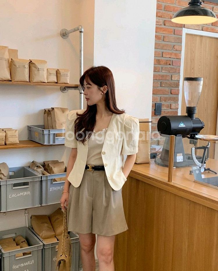 바이씨니 린넨핀턱jk, 모던썸머반바지 팔아요--1