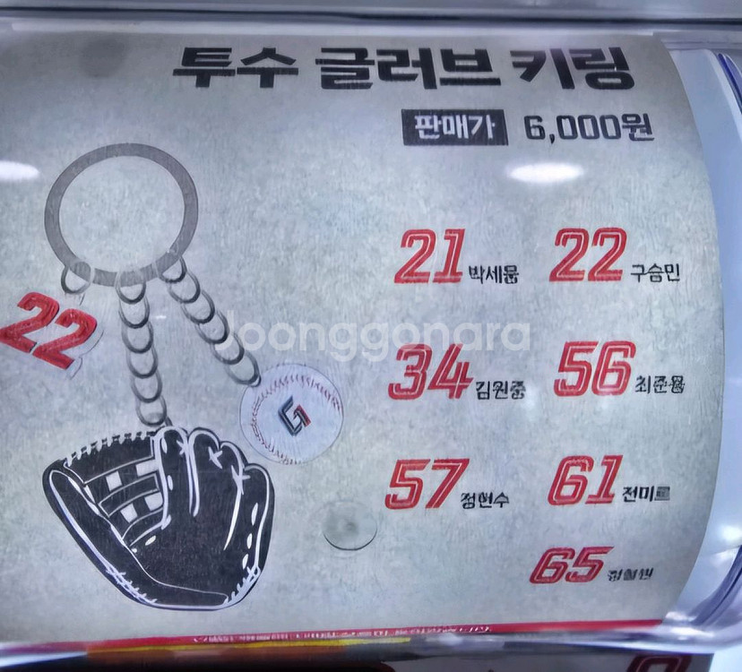 롯데자이언츠 투수키링/타자키링/아크릴키링 묶음판매--4