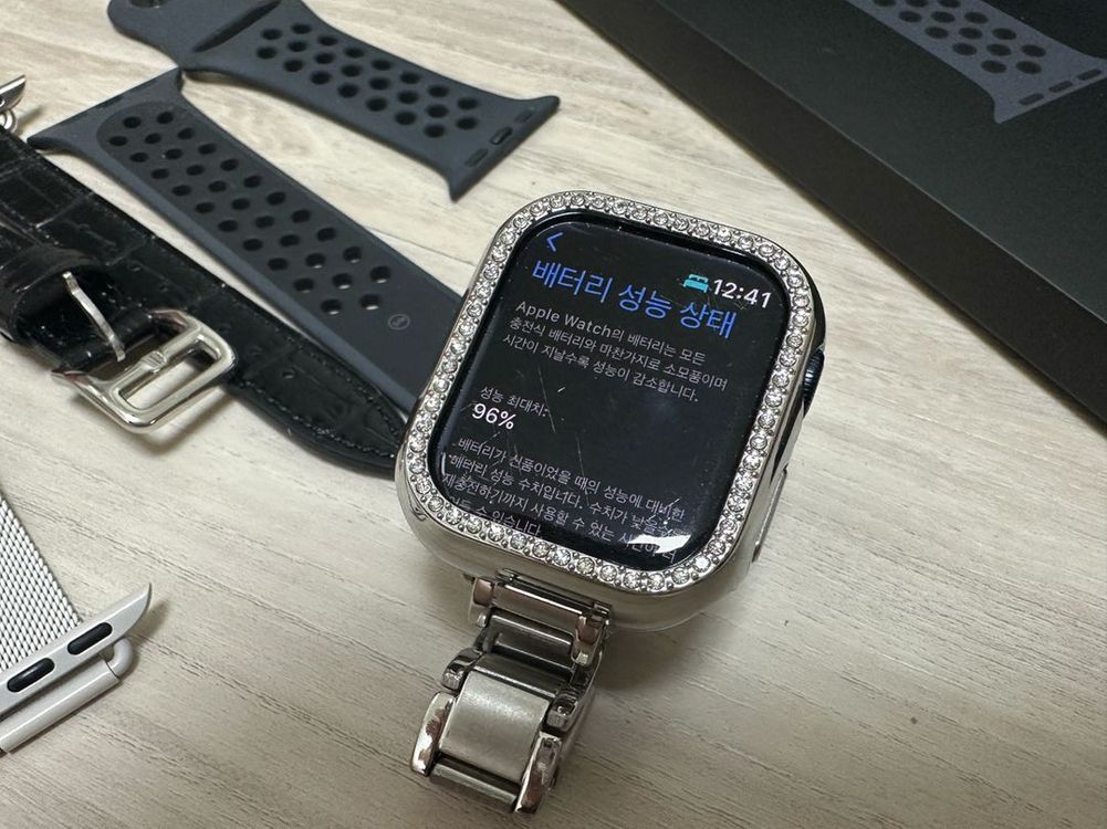 애플워치 시리즈7 41 mm 미드나잇 알루미늄 나이키 이미지