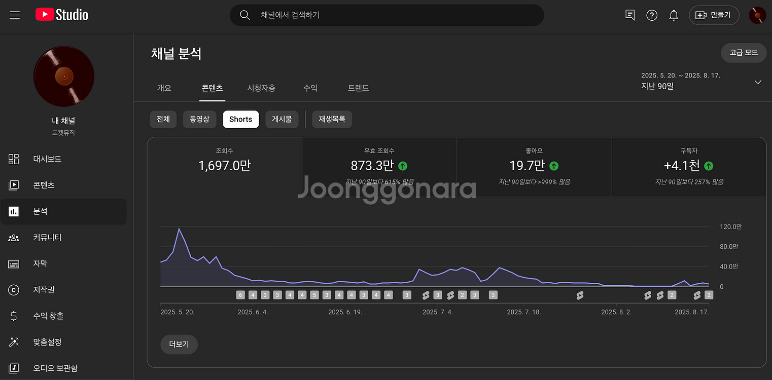 120만 구독자 대형 유튜브 채널--1