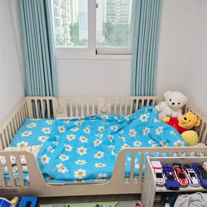 쁘띠라뺑 원목 유아침대-슈퍼싱글,토퍼포함